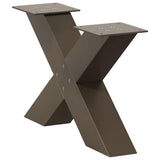 Coffee Table Legs X-Shaped 2 pcs Natural Steel 50x cm Steel 4012939