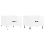 Coffee Tables 2pcs High Gloss White 50x50x40 cm Engineered Wood 829385