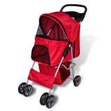 Folding Pet Stroller Dog/Cat Travel Carrier Red 170055