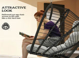 Outdoor PE Rattan Swing Chair with Foldable Basket and Cushion, Garden Patio Hanging Egg Chair with T3398P328053