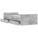 Bed Frame Concrete grey Engineered Wood 90x190 cm Single 3207381