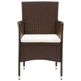 Garden Bistro Set Brown Poly rattan Standard Removable Covers 3095905