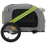 Pet Bike Trailer Green and Grey Oxford Fabric and Iron 93878