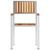 Garden Chair 6 pcs Solid Teak Wood and Stainless Steel 3334853