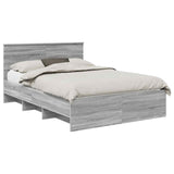 Bed Frame Grey Sonoma 140 x 200 cm Engineered Wood 3408849