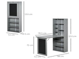 Folding Convertible Desk with Blackboard Multi-function Computer Office Workstation Side Shelf for T3398P343309