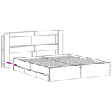Bed Frame with Storage Black 180 x 200 cm Engineered Wood 3434064