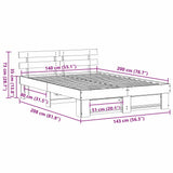 Bed Frame with Headboard Brown 140 x 200 cm Solid Pine Wood 872482