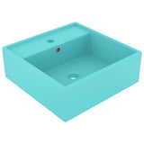 Luxury Basin Overflow Square Matt Light Green 41x41 cm Ceramic 146947