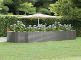 Garden Raised Bed Grey 367x140x68 cm Galvanised Steel 319104