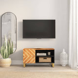 TV Cabinet Brown and Black 80x31.5x46 cm Solid Wood Mango 356798