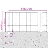 Wild Fence with Posts 100 x 0.8 m 3337165