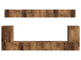 TV Cabinet Set Wall-mounted 5 pcs Old Wood Engineered Wood 3409094