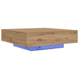 Coffee Table with LED Strip Lights Artisan Oak Engineered Wood 863007