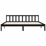 810106 Bed Frame without Mattress Black Solid Wood 200x200 cm