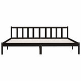 810106 Bed Frame without Mattress Black Solid Wood 200x200 cm