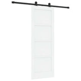 Sliding Door White and Black 73.5 x 198.5 cm Solid Pine Wood 3333327