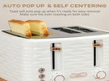 Kettle and Toaster Sets, 3000W 1.7L Rapid Boil Kettle & 4 Slice Toaster with 7 Browning Controls, T3398P343617
