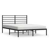 Metal Bed Frame without Mattress with Headboard Black 140x190cm 352319