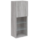 4 Piece TV Wall Units with LED Grey Sonoma Engineered Wood 3216666