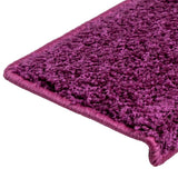 Stair Mats 15 pcs 65x21x4 cm Violet Rectangular Edge 134580