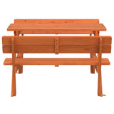Picnic Table for 4 Kids with Umbrella Hole Solid Wood Fir 4008986