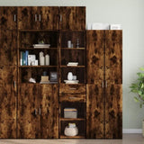 Slim Storage Cabinet Smoked Oak 45x42.5x225 cm Engineered Wood 3281298
