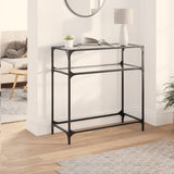 Console Table with Transparent Glass Top 80x35x81 cm Steel 846024