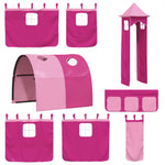 Kids' Loft Bed with Tower Pink 80x200 cm Solid Wood Pine 3309154