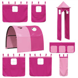 Kids' Loft Bed with Tower Pink 80x200 cm Solid Wood Pine 3309154