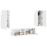 TV Cabinet Set 2 pcs High Gloss White Engineered Wood 3408974