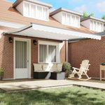 Retractable Awning Manual White 400x300 cm Fabric 3330637
