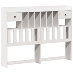 Bookcase Bed without Mattress White 140x190cm Solid Wood Pine 3323039
