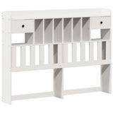 Bookcase Bed without Mattress White 160x200cm Solid Wood Pine 3323021