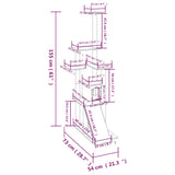 Cat Tree with Sisal Scratching Posts Dark Grey 155 cm 171517