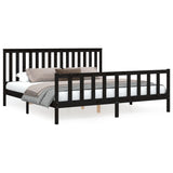 Bed Frame without Mattress Black 200x200 cm Solid Wood Pine 3188230