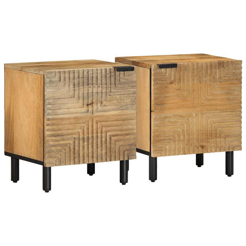 ZNTS Bedside Cabinets 2 pcs Brown 40x33x46 cm Solid Wood Mango 4017717