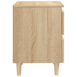 ZNTS Bed Cabinet with Solid Pinewood Legs Sonoma Oak 40x35x50 cm 805857