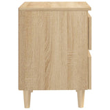 Bed Cabinet with Solid Pinewood Legs Sonoma Oak 40x35x50 cm 805857