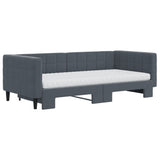 Daybed with Trundle and Mattresses Dark Grey 90x190 cm Velvet 3196784
