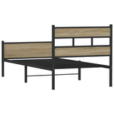 Bed Frame without Mattress Sonoma Oak 107x203 cm Engineered Wood 4017286