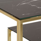 Console Table Gold Stainless Steel and Tempered Glass 350004