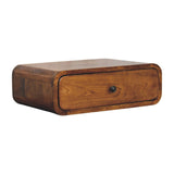 Solid Wood Avora Wall-Mounted Chestnut 1 Drawer Nightstand, Dark Brown B2743P403506