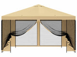 Garden Gazebo with Sidewalls 3 x 3 m Cream Polyester and Steel 900362