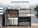 High Gloss Frame Sideboard, Push-Open Design with 2 Drawer for Living Room, Bedroom, 74H x 79W x T3398P343315