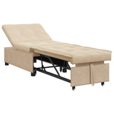 Sofa Bed Cream 194 x 67 x 82 cm Microfiber 42008611