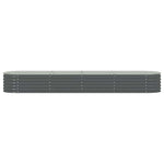 Garden Raised Bed 400x80x44 cm Galvanised Steel Grey 45526