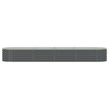 Garden Raised Bed 400x80x44 cm Galvanised Steel Grey 45526