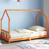 Kids Bed Frame Wax Brown 90x190 cm Solid Wood Pine 847137