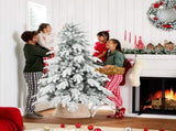 6ft Super Flocked Christmas Tree - Green/White T3398P424893